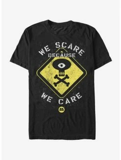 Movies Disney Pixar Monsters, Inc. We Scare Because We Care Sign T-Shirt