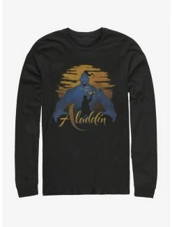 Movies Disney Aladdin 2019 Genie Silhouette Long Sleeve T-Shirt