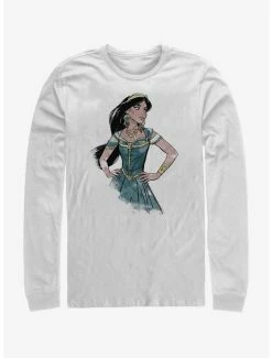 Movies Disney Aladdin 2019 Jasmine Sketch Long Sleeve T-Shirt
