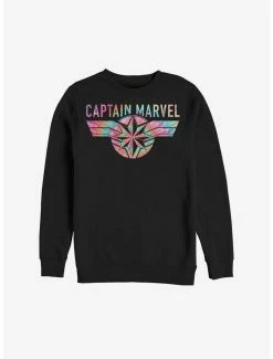 Marvel Captain Marvel Tie-Dye Captain Logo Sweatshirt