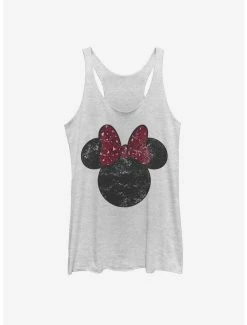 Television Disney Mickey Mouse Minnie Leopard Bow Womens Tank Top