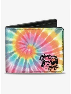 Tie-Dye Cheech Chong Caricature Faces Tie Dye Multi Color Bifold Wallet