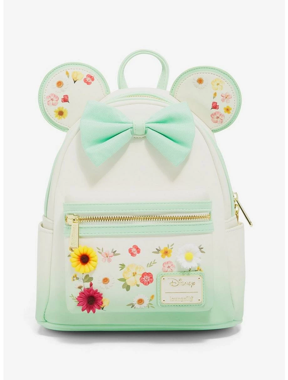 Television Loungefly Disney Minnie Mouse Pressed Flower Bow Mini Backpack - BoxLunch Exclusive