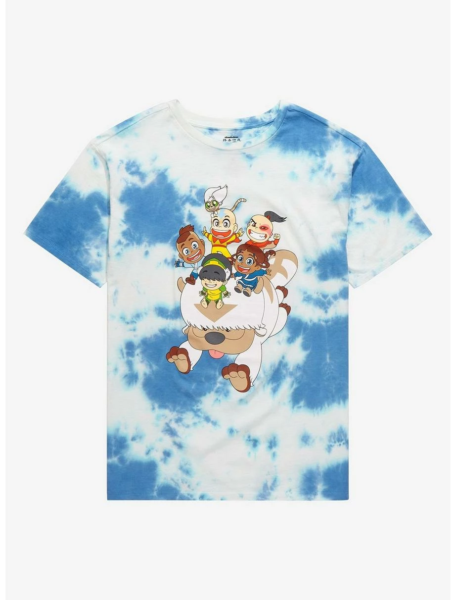 Avatar: The Last Airbender Chibi Gaang Flying Tie-Dye T-Shirt - BoxLunch Exclusive