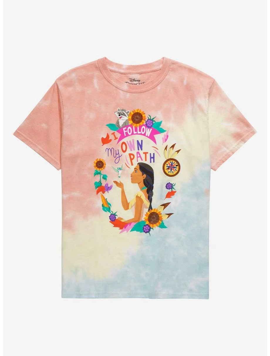 Disney Pocahontas Follow My Path Floral Youth Tie-Dye T-Shirt - BoxLunch Exclusive