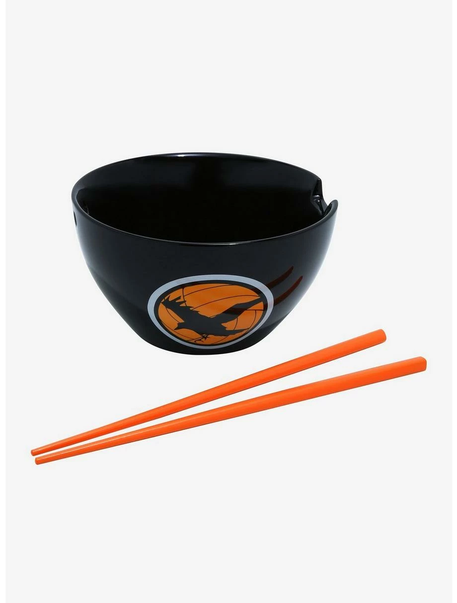 Television Haikyu!! Karasuno Crows Logo Ramen Bowl With Chopstick Set - Image 2