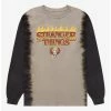 Television Stranger Things Flaming Logo Dip-Dye Long Sleeve T-Shirt - BoxLunch Exclusive
