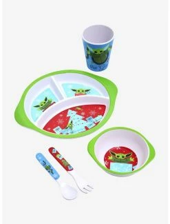 Television Star Wars The Mandalorian Holiday Grogu Dinner Set