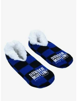 Television The Office Dunder Mifflin Logo Slipper Socks - BoxLunch Exclusive