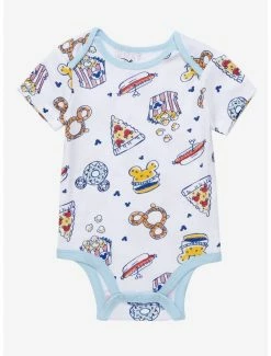 Television Disney Mickey Mouse Food Allover Print Infant One-Piece - BoxLunch Exclusive