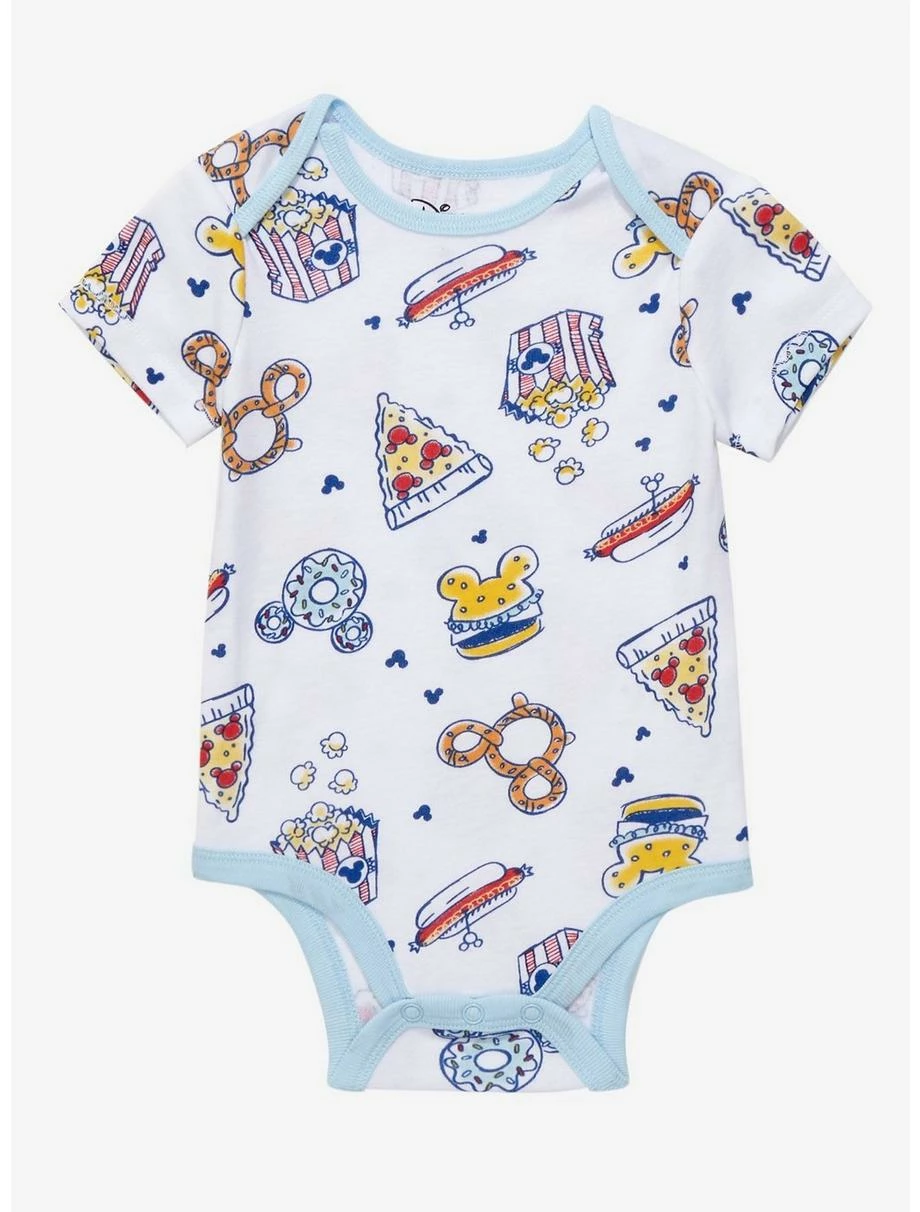 Television Disney Mickey Mouse Food Allover Print Infant One-Piece - BoxLunch Exclusive