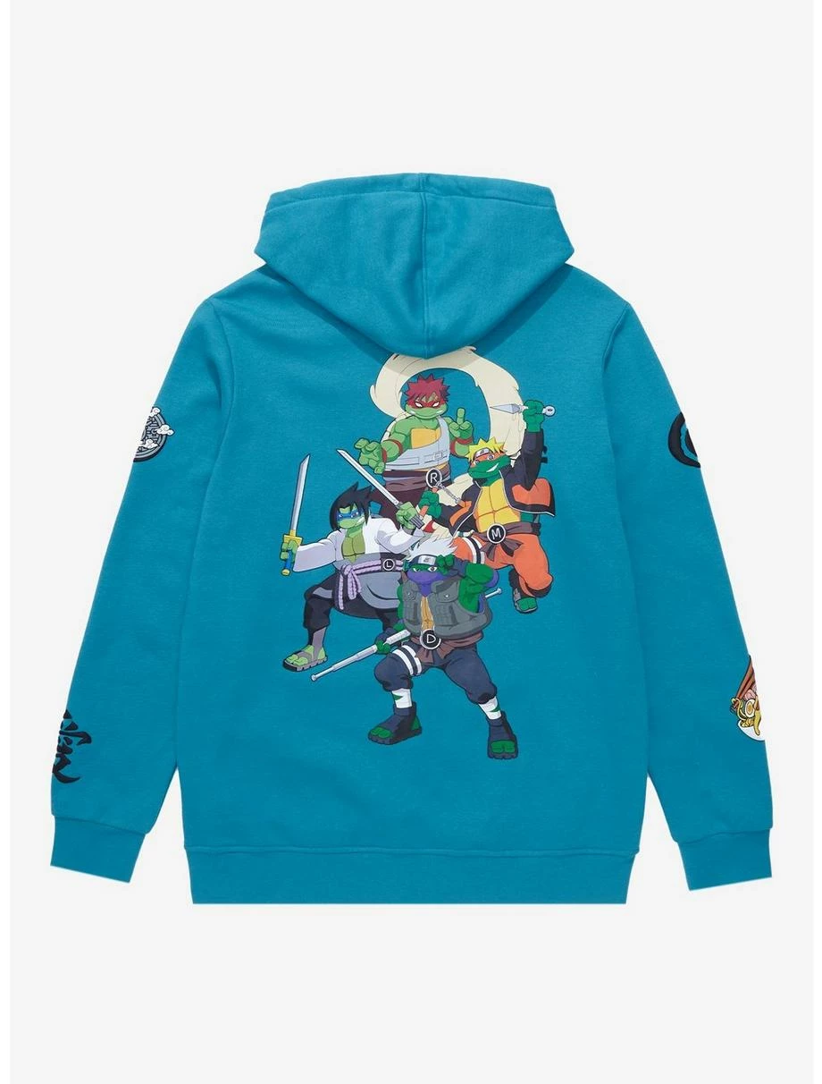 Television Teenage Mutant Ninja Turtles X Naruto Group Shot Hoodie - BoxLunch Exclusive - Image 2