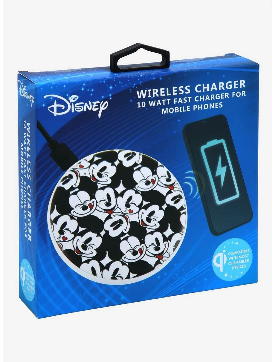 Television Disney Mickey Mouse Expressions Allover Print Wireless Mobile Phone Charger - BoxLunch Exclusive - Image 3