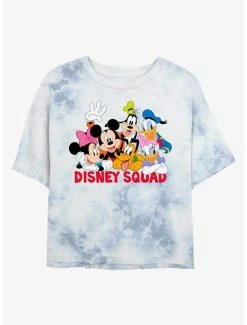 Television Disney Mickey Mouse Disney Squad Womens Tie-Dye Crop T-Shirt